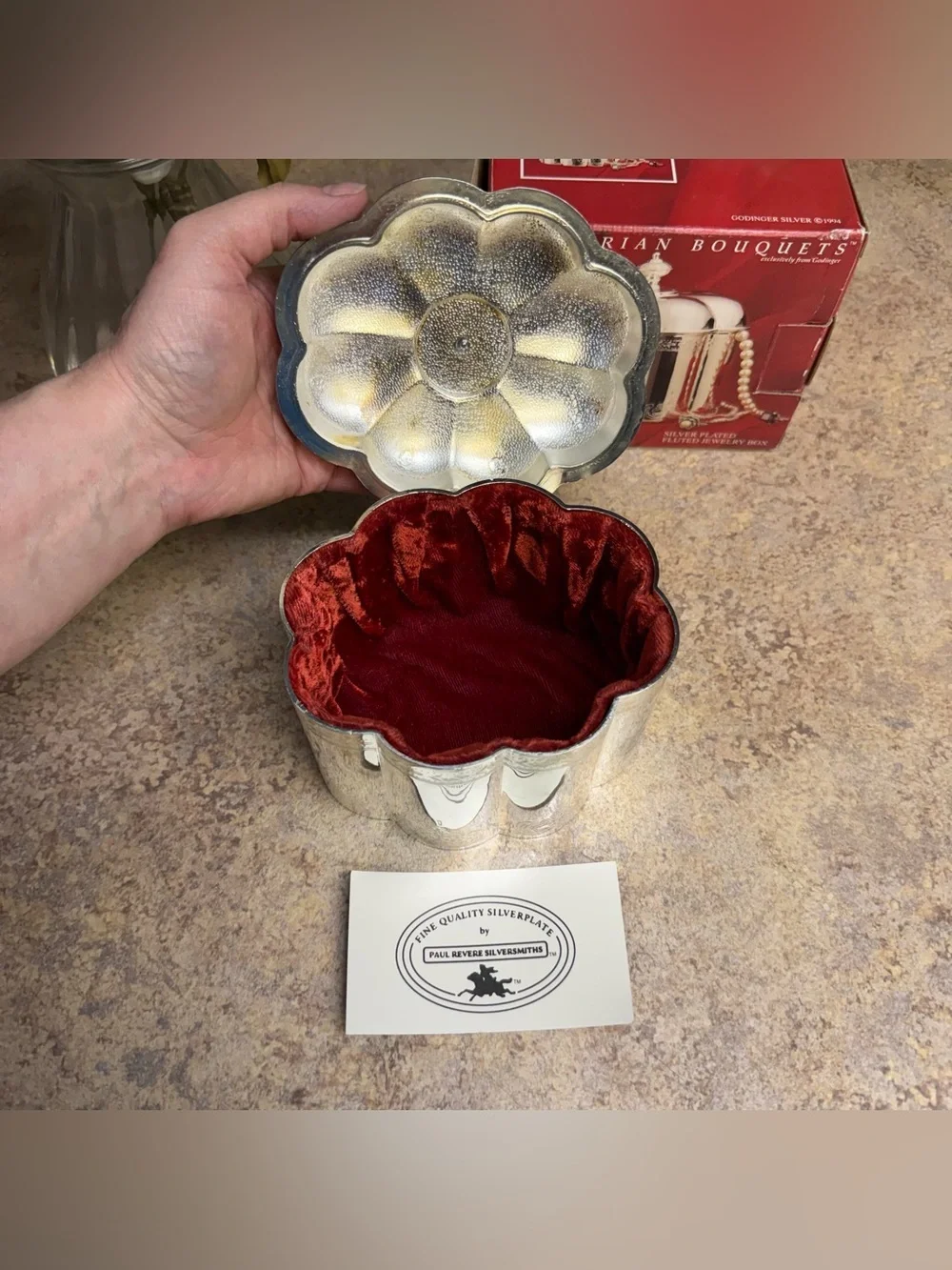 Vintage Godinger silver plated jewelry box